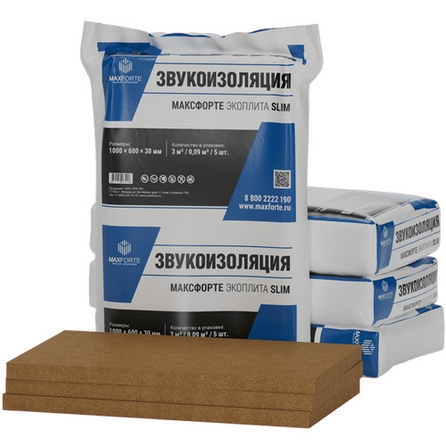 МаксФорте ЭКОплита Slim 1200х600х30 мм (3,6 м²)  звукопоглощающие плиты